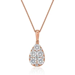 Diamantanhänger Tropfen aus Roségold für Damen BDP0048-RSL