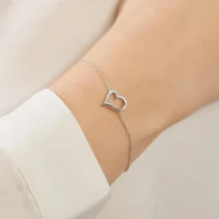 Diamantarmband Herz aus 585er Weißgold BDB0009-14KWSL