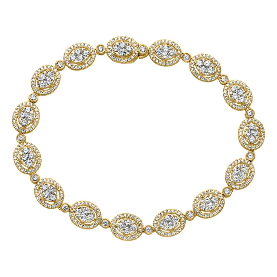 Diamantarmband im Halo-Stil aus Gold für Damen BDB0021-GSL