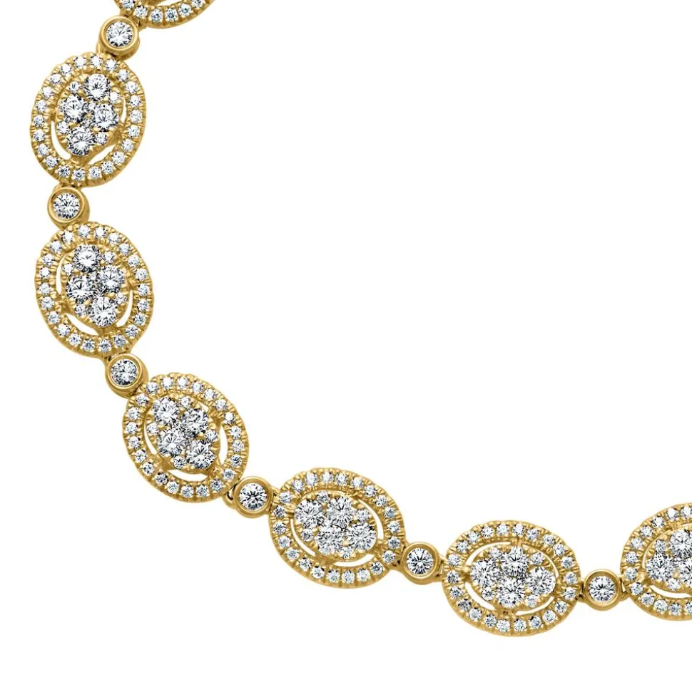 Diamantarmband im Halo-Stil aus Gold für Damen BDB0021-GSL