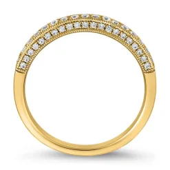 Diamantbesetzter Goldring für Damen, lab-grown BDR0053LG-GSL