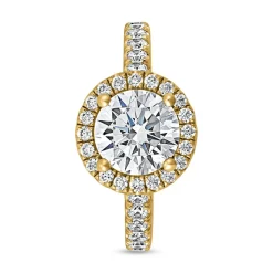 Diamantbesetzter Verlobungsring aus Gelbgold, lab grown BDR0024LG-GSL