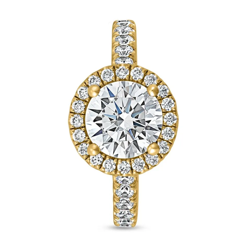 Diamantbesetzter Verlobungsring aus Gelbgold, lab grown BDR0024LG-GSL