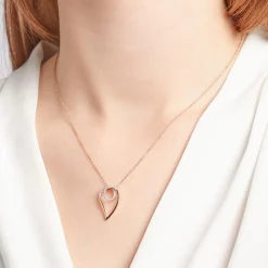 Diamant-Collier 0,083 ct gesamt 585er Rotgold DN0029