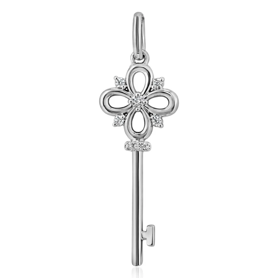 Diamantkette mit Schlüsselanhänger, lab grown, Weißgold BDP0043LG-WSLK