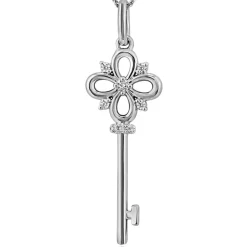 Diamantkette mit Schlüsselanhänger, lab grown, Weißgold BDP0043LG-WSLK