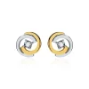 Diamantohrstecker Kreise aus 14 K Gold bicolor DE0205