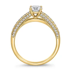 Diamantring aus Gelbgold, gravierbar BDR0004-GSL