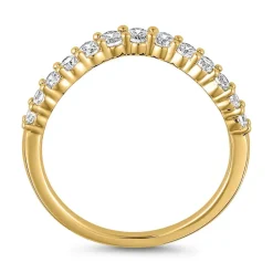 Diamantring aus Gelbgold für Damen, gravierbar BDR0112-GSL