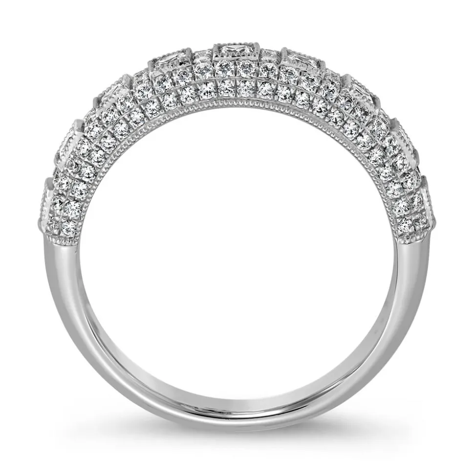 Diamantring aus Weißgold oder Platin mit Labordiamanten BDR0054LG-WSL