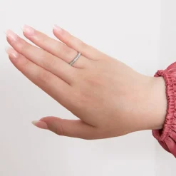 Diamantring für Damen aus Weißgold oder Platin BDR0053-WSL