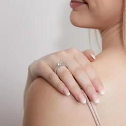 Diamantring für Damen aus Weißgold oder Platin BDR0026-WSL