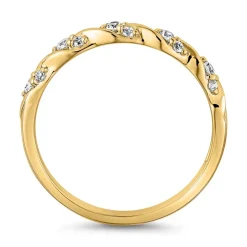 Diamantring für Damen aus Gelbgold, gravierbar BDR0119-GSL