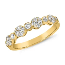 Diamantring für Damen aus Gelbgold, gravierbar BDR0084-GSL