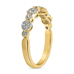 Diamantring für Damen aus Gelbgold, gravierbar BDR0084-GSL