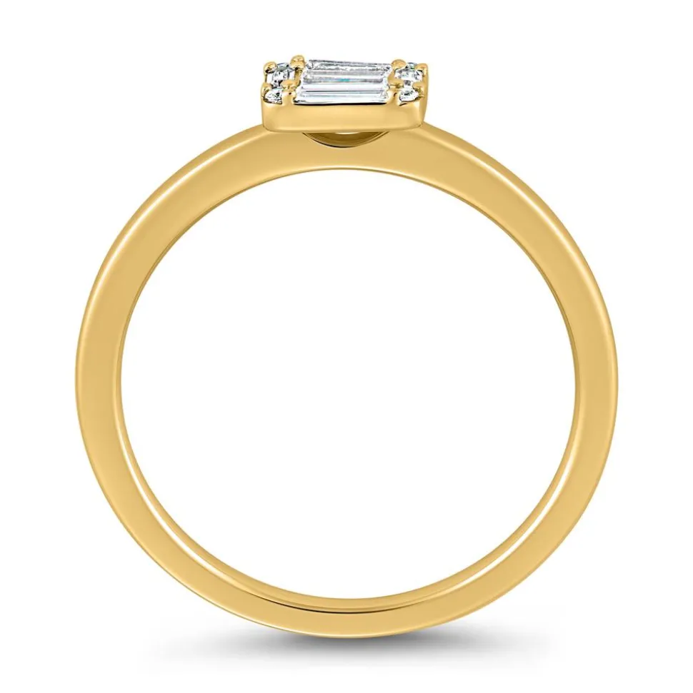 Diamantring für Damen aus Gelbgold BDR0042-GSL