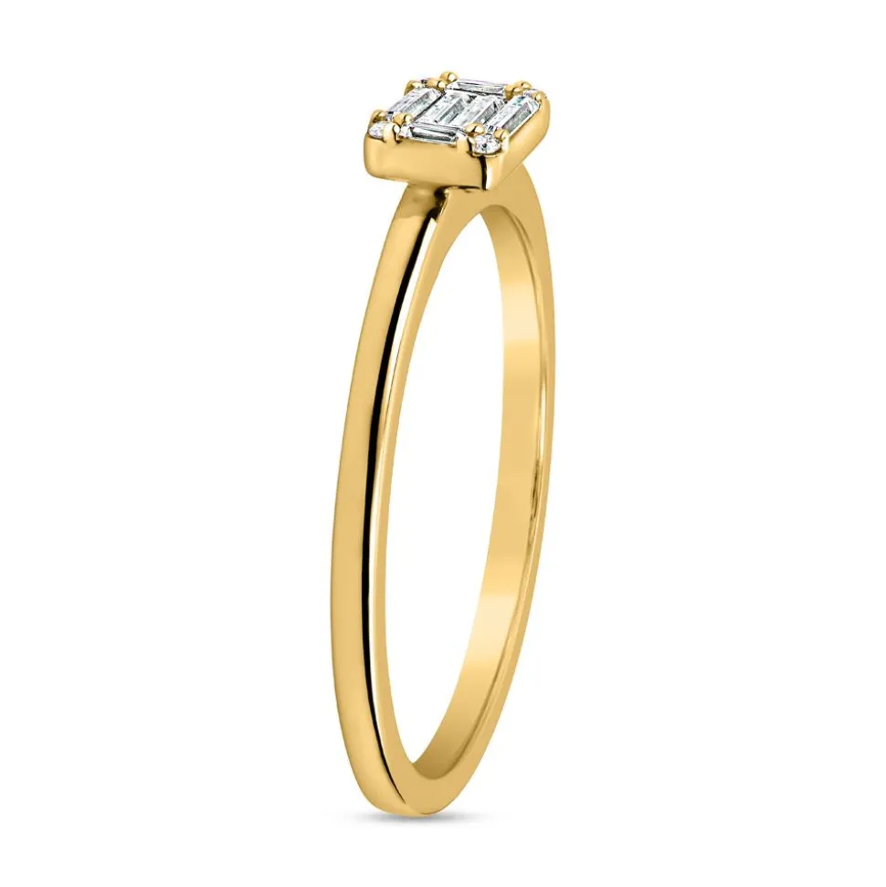 Diamantring für Damen aus Gelbgold BDR0042-GSL