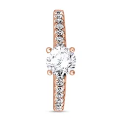 Diamantring für Damen aus Roségold, gravierbar BDR0009-RSL
