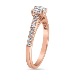 Diamantring für Damen aus Roségold, gravierbar BDR0009-RSL