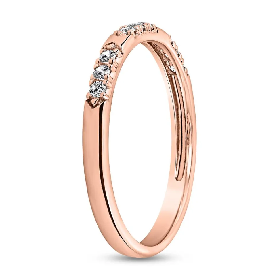 Diamantring für Damen aus Roségold, gravierbar BDR0121-RSL