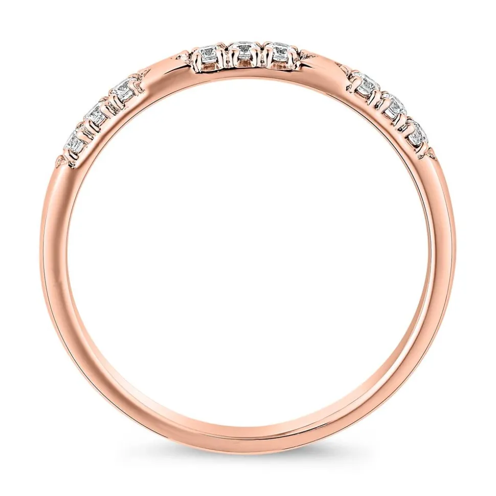Diamantring für Damen aus Roségold, gravierbar BDR0121-RSL