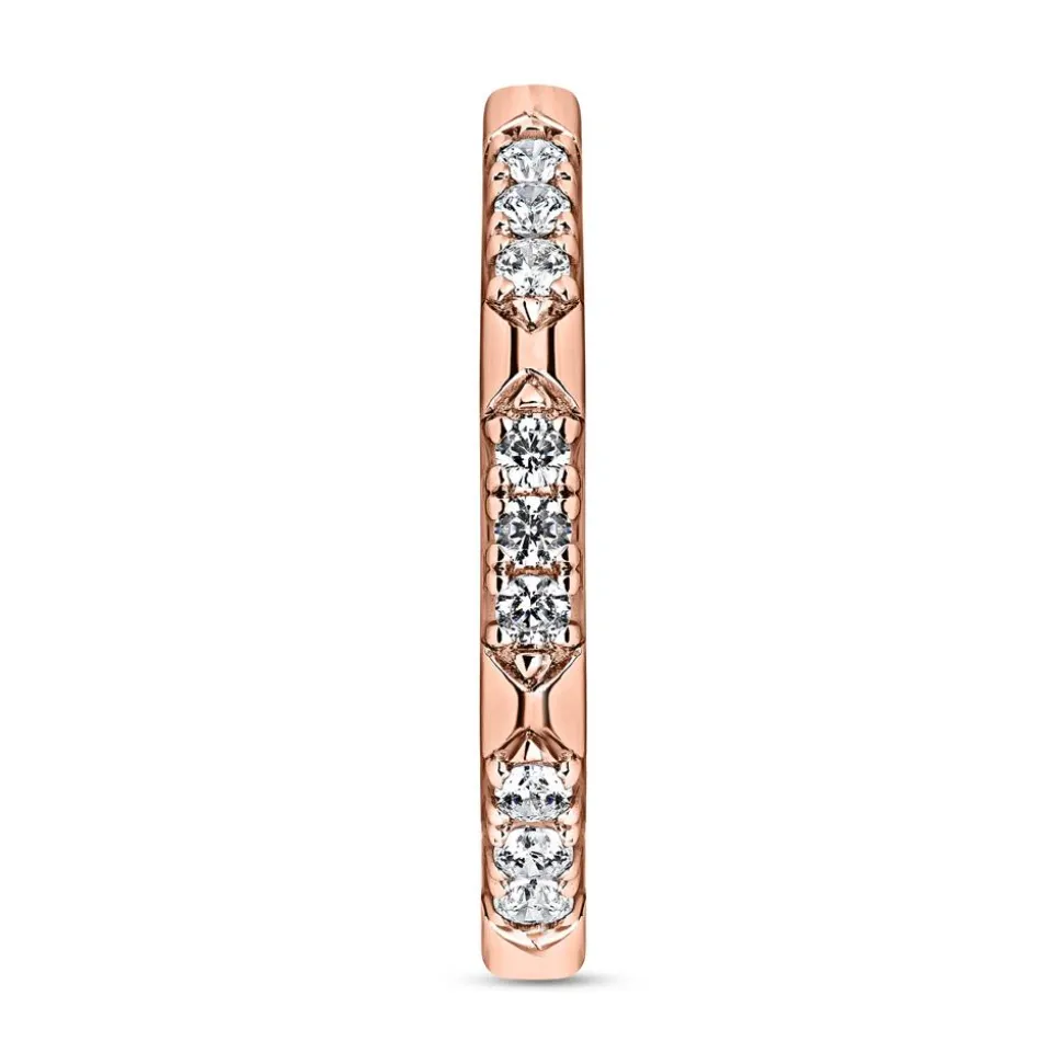 Diamantring für Damen aus Roségold, gravierbar BDR0121-RSL