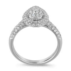 Diamantring im Tropfen-Design, Weißgold oder Platin BDR0082-WSL