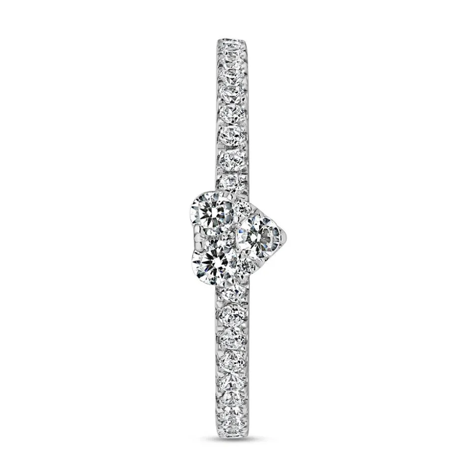 Diamantring mit Herz aus Weißgold oder Platin BDR0101-WSL