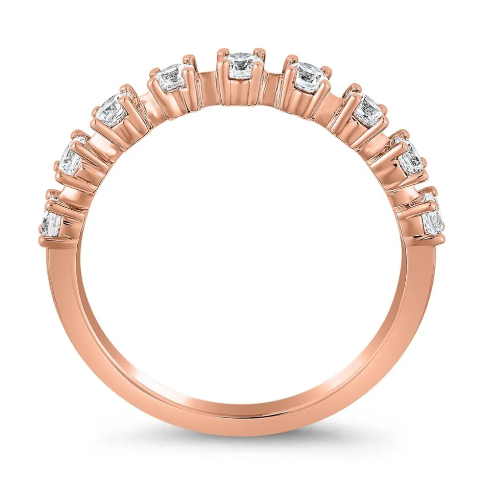 Diamantring mit Krappenfassungen aus Roségold BDR0086-RSL