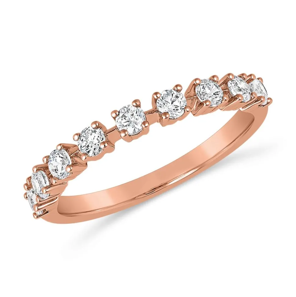 Diamantring mit Krappenfassungen aus Roségold BDR0086-RSL