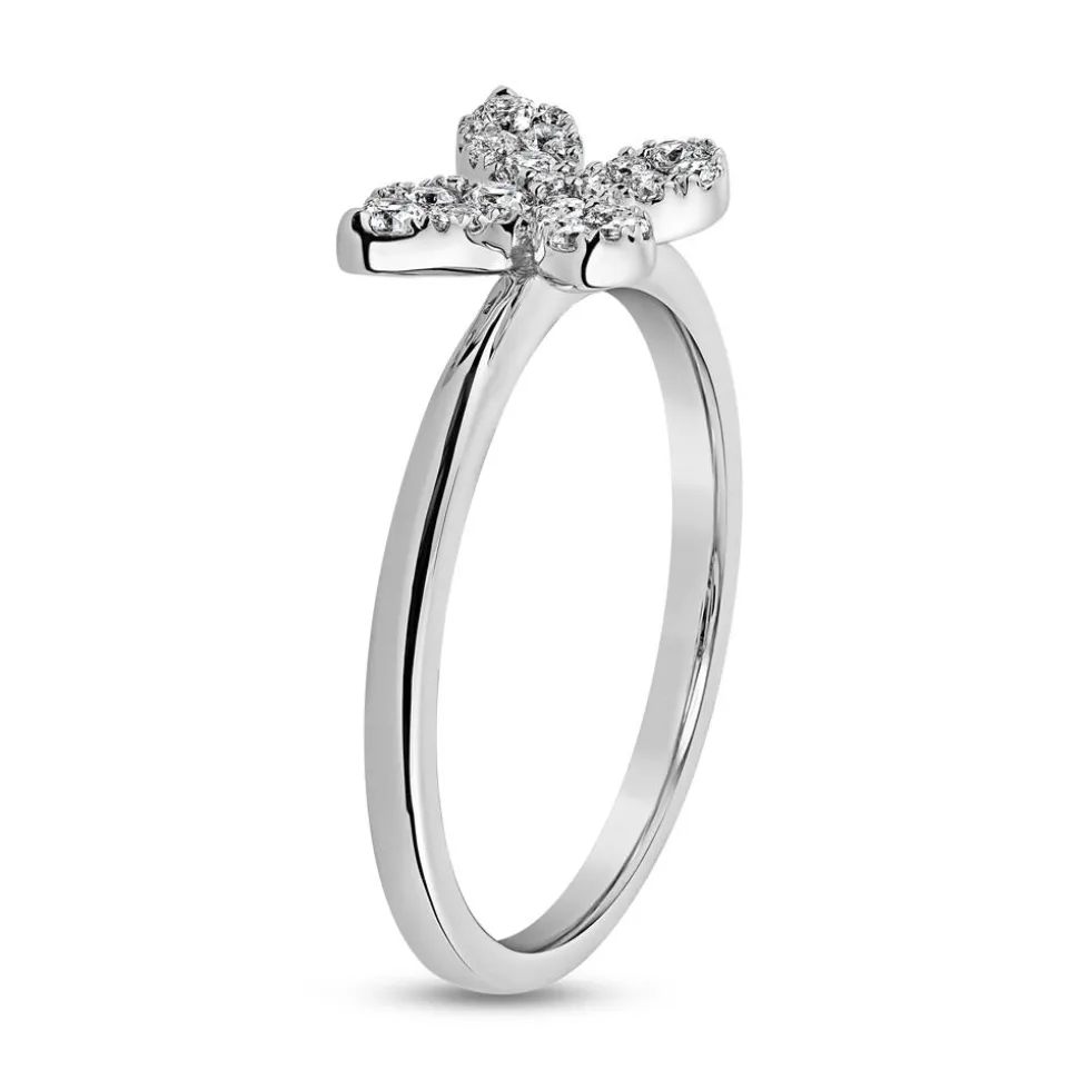 Diamantring Schmetterling aus Weißgold oder Platin BDR0100-WSL