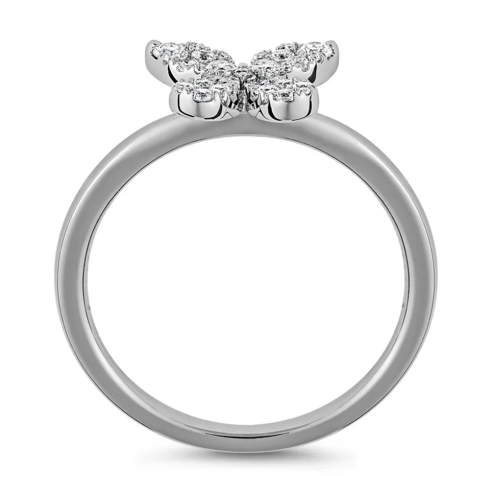 Diamantring Schmetterling aus Weißgold oder Platin BDR0100-WSL