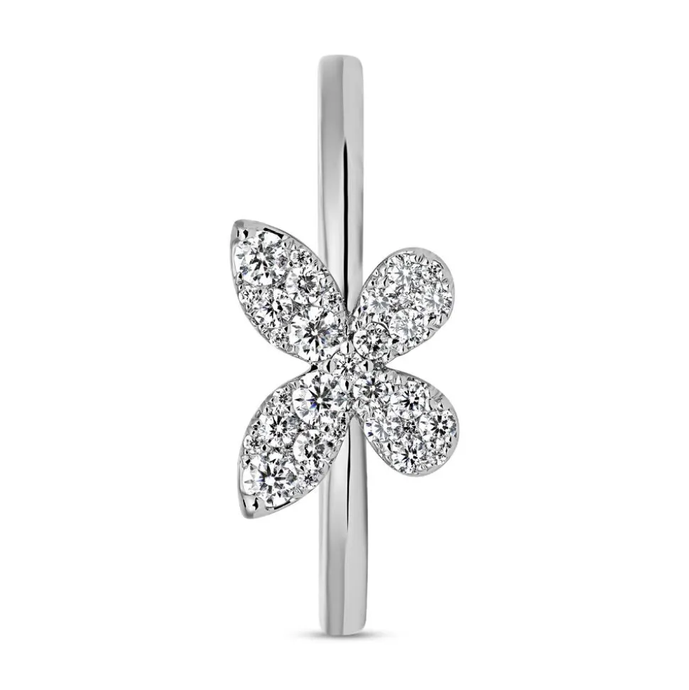 Diamantring Schmetterling aus Weißgold oder Platin BDR0100-WSL