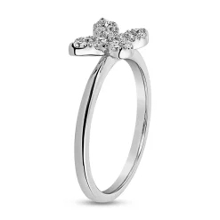 Diamantring Schmetterling aus Weißgold oder Platin BDR0100-WSL