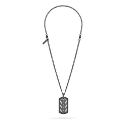 Dog Tag Herrenkette aus Edelstahl, IP Black PEAGN2211715