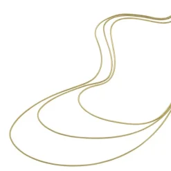 Dreireihige Damenkette aus Edelstahl, IP Gold JF04543710