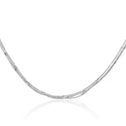 Dreireihige Halskette für Damen aus Edelstahl N5150-SL