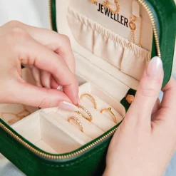 Dunkelgrünes Samt Etui für Schmuck GET0049