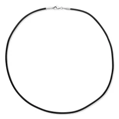 Echte Lederkette schwarz glatt LN0008