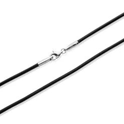 Echte Lederkette schwarz glatt LN0008