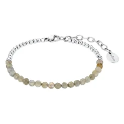 Edelstahlarmband für Damen mit Labradoritsteinen 2032544