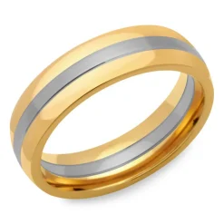 Edelstahlring teilpoliert vergoldet 6mm breit R9183SL