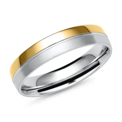 Eheringe aus Gelb- und Weißgold mit 5 Diamanten ER0011s