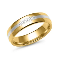 Eheringe aus Gelb- und Weißgold mit 5 Diamanten ER0058s