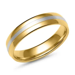 Eheringe aus Gelb- und Weißgold mit 5 Diamanten ER0058s