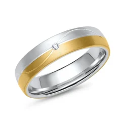 Eheringe aus Gelb- und Weißgold mit Diamant ER0032s