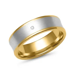 Eheringe aus Gelb- und Weißgold mit Diamant ER0084s