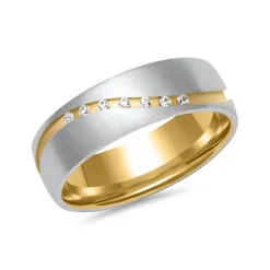 Eheringe aus Gelb- und Weißgold mit 7 Brillanten ER0046s
