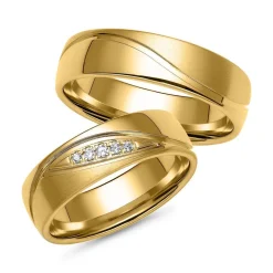 Eheringe aus Gold mit 5 Diamanten ER0016s