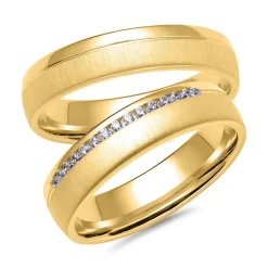 Eheringe aus Gold mit 15 Diamanten ER0042s